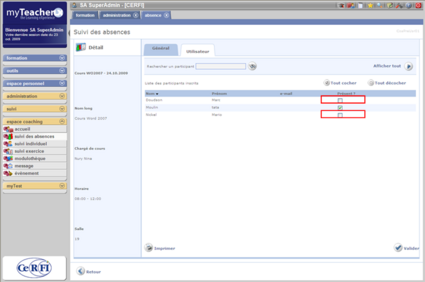 Liste des participants inscrits