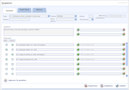 Multiple à choix multiple - 2 colonnes