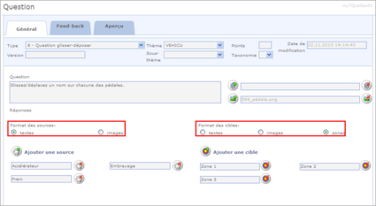 Question glisser-déposer