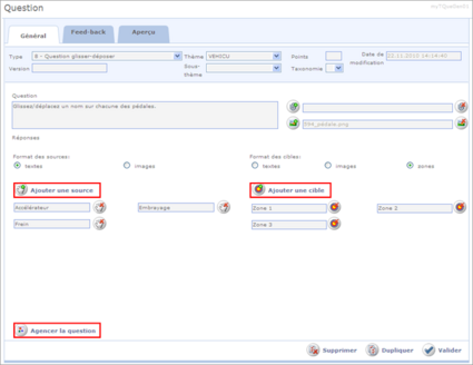 Question glisser-déposer
