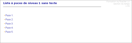 Liste à puces de niveau 1 sans texte