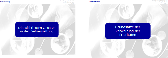 Folien der Einführungslektion für die Kapitel des Moduls GESTEMPSD01