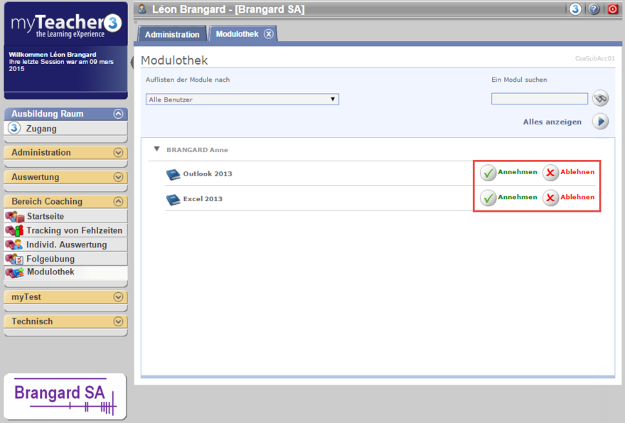 Bereich Coaching > Modulothek