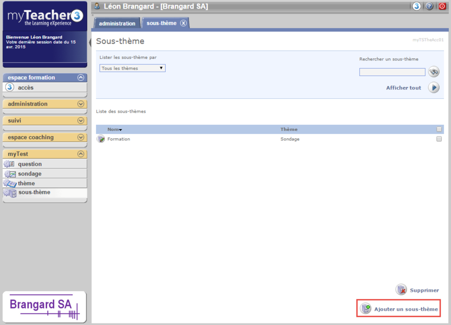 Liste des sous-thèmes