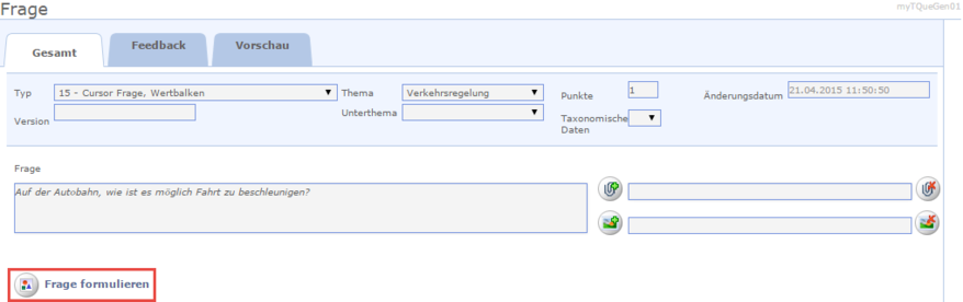 Cursorfrage, Wertbereich