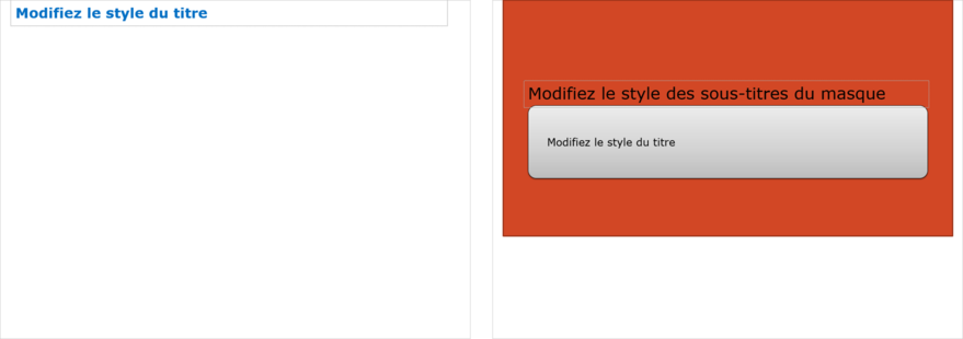 Exemple de masque de diapositive (Titre seul à gauche, Diapositive de titre à droite).
