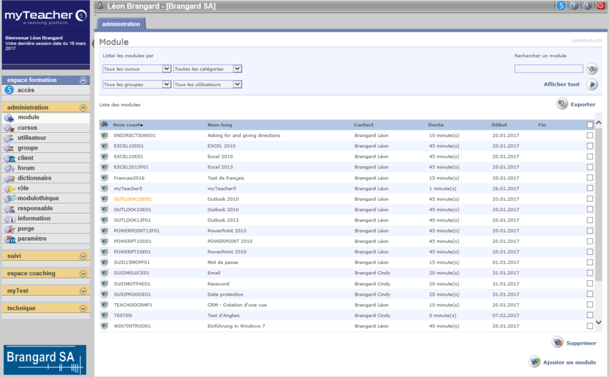 Espace Administration