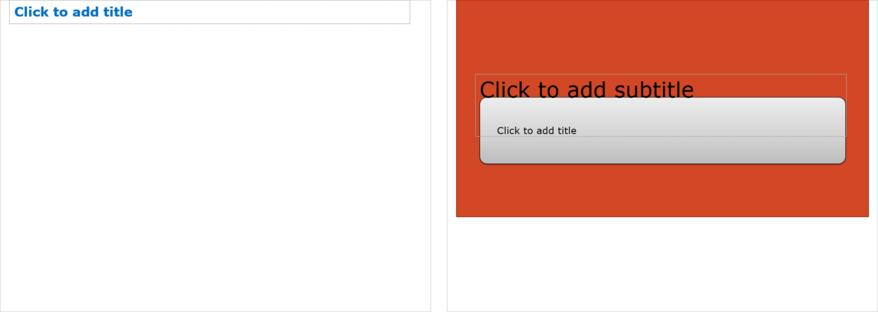 Example of mask of slide (Title alone to the left. Slide of title to the right).