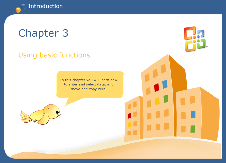 Slide of a lesson of introduction of the chapters