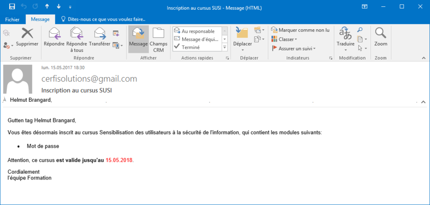 E-Mail erhalten
