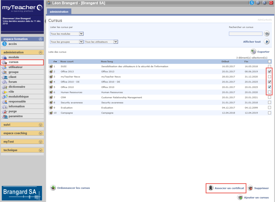 Associer un certificat