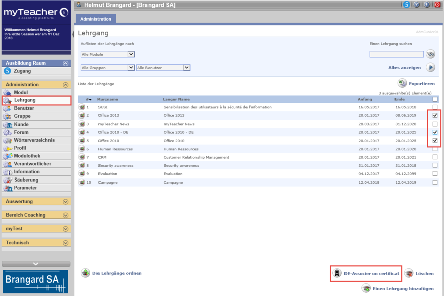 Verknüpfen Sie ein Zertifikat
