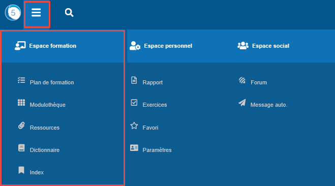 Cet espace est accessible depuis le menu Burger de myTeacher.