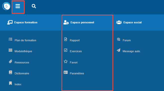 Cet espace est accessible depuis le menu Burger de myTeacher.