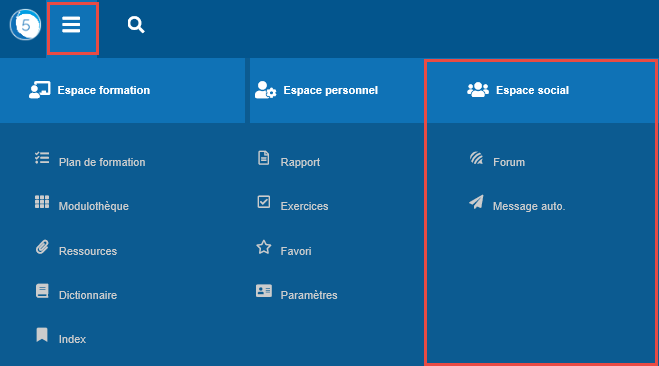 Cet espace est accessible depuis le menu Burger de myTeacher.