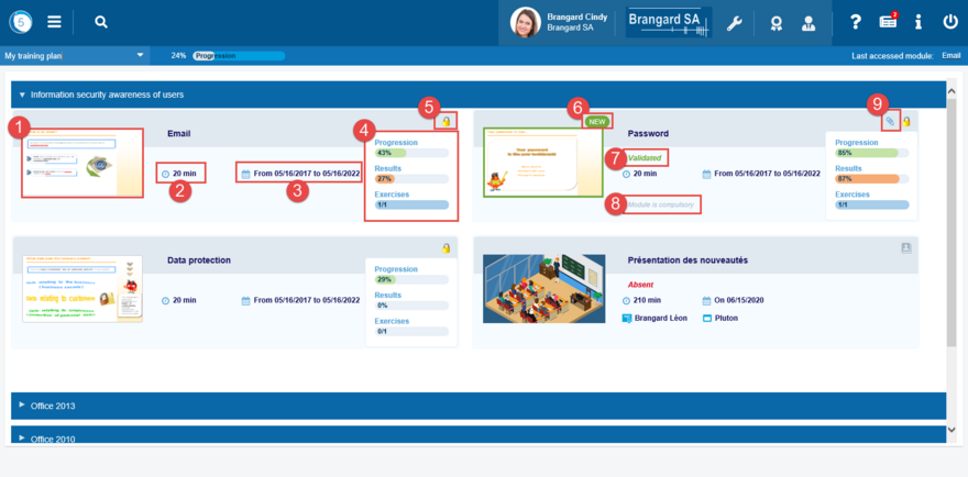 Online module information