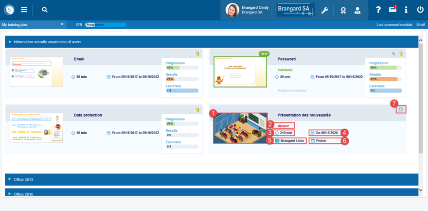 Information of classroom lessons