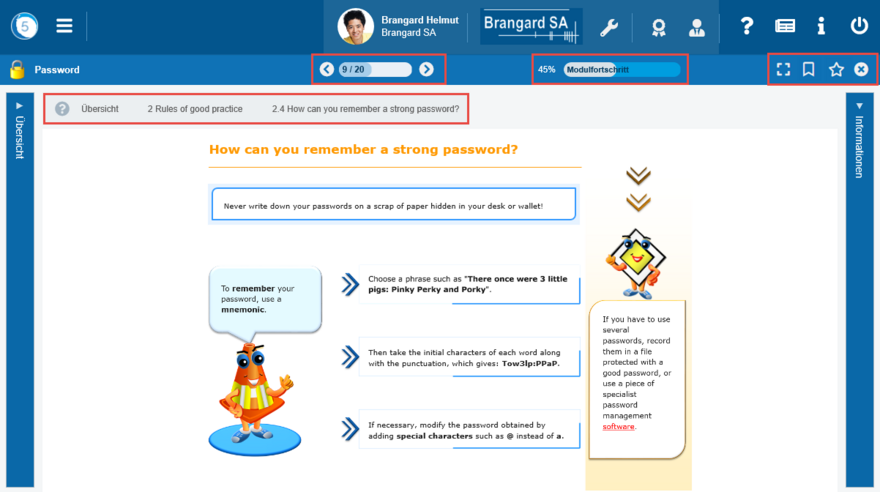 Lektion eines Moduls