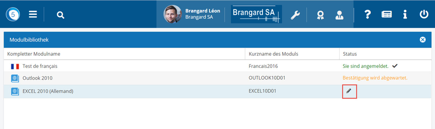 Liste der Module in der Modulbibliothek
