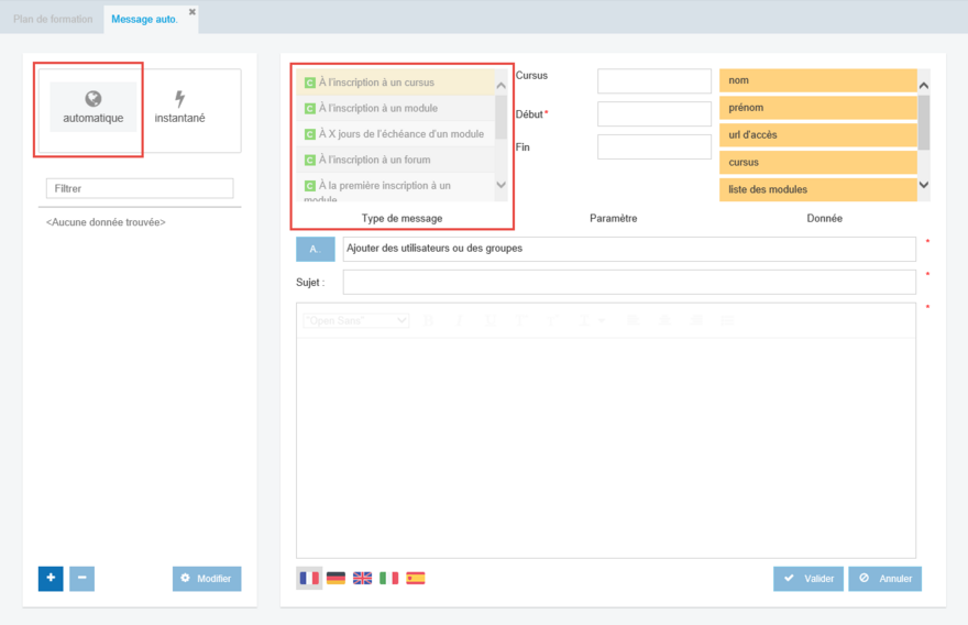 Catégorie automatique