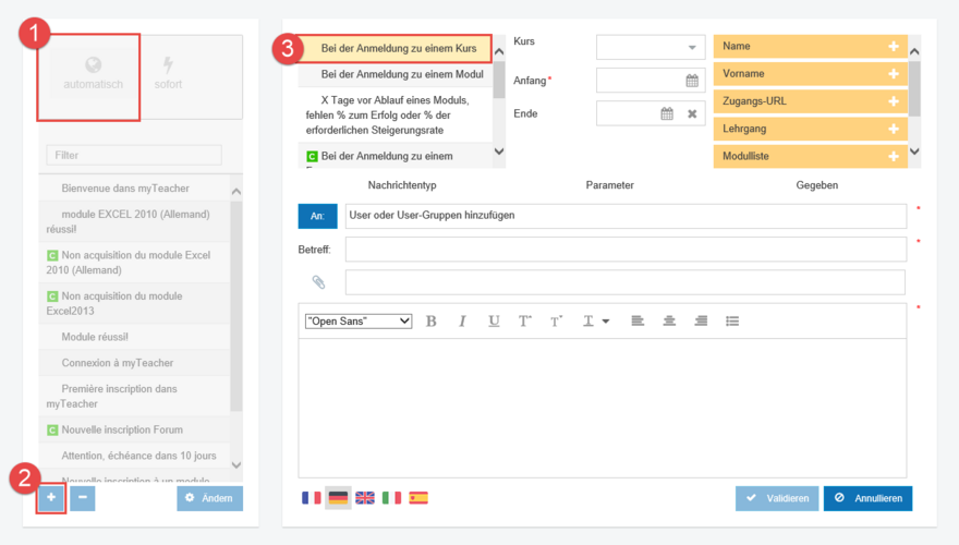 Eine Nachricht hinzufügen