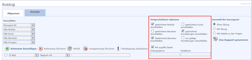 fortgeschrittene Optionen