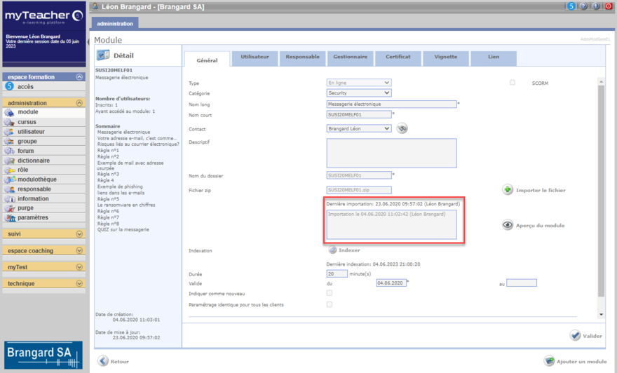 Réimporter un module