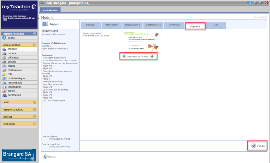 ajouter une vignette