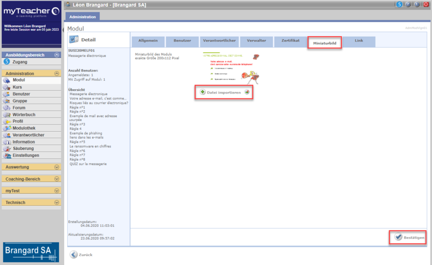 ein Miniaturbild hinzufügen