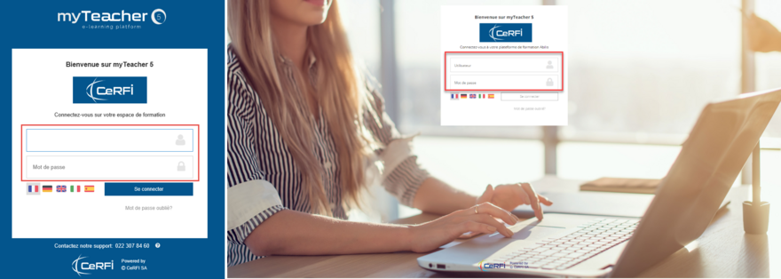 Fenêtres de login standard et personnalisée