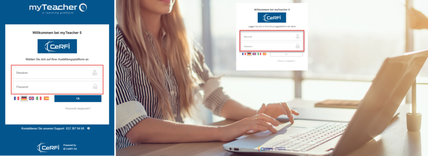 Standard- und personalisiertes Login-Fenster