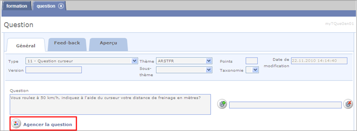 Libellé de la question